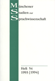 MSS: Münchener Studien zur Sprachwissenschaft Heft 54 (1993) [1994]