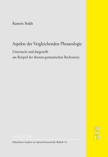 MSB 34: Ramón Boldt: Aspekte der Vergleichenden Phraseologie.